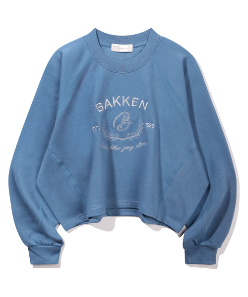 BAKKEN(バッケン)の「シグネチャーロゴセミクロップTシャツ BK4998_ブルー(スウェット・レディース・ブルー・FREE)」の2枚目の写真