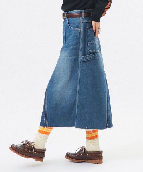 BEAMS BOY（ビームスボーイ）の「【別注】BIGMAC / リペア スカート（デニムスカート・レディース・インディゴブルー/その他4・SMALL/MEDIUM）」の6枚目の写真