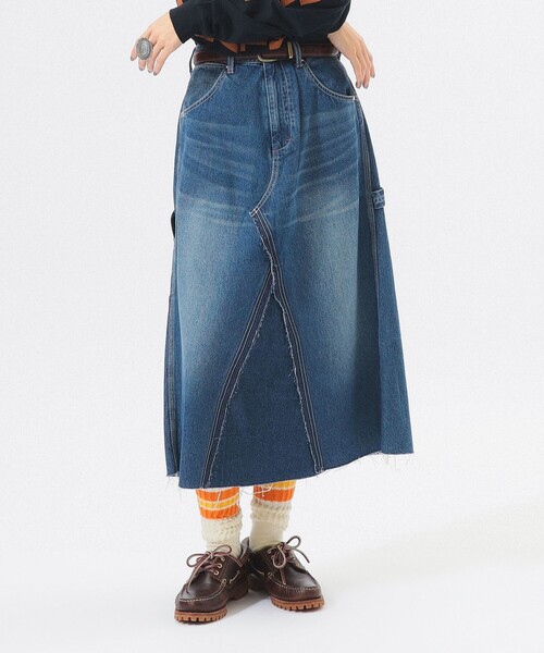 BEAMS BOY（ビームスボーイ）の「【別注】BIGMAC / リペア スカート（デニムスカート・レディース・インディゴブルー/その他4・SMALL/MEDIUM）」の7枚目の写真