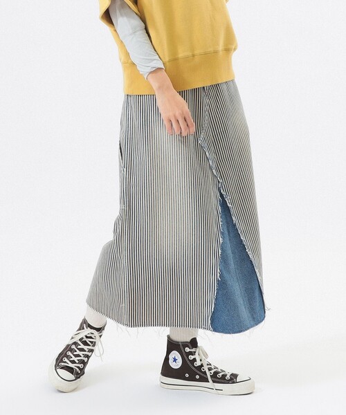 BEAMS BOY（ビームスボーイ）の「【別注】BIGMAC / リペア スカート（デニムスカート・レディース・インディゴブルー/その他4・SMALL/MEDIUM）」の12枚目の写真