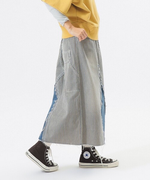 BEAMS BOY（ビームスボーイ）の「【別注】BIGMAC / リペア スカート（デニムスカート・レディース・インディゴブルー/その他4・SMALL/MEDIUM）」の14枚目の写真