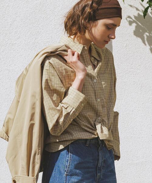 URBAN RESEARCH Sonny Label(アーバンリサーチサニーレーベル)の「ドビーチェックアシメシャツ(シャツ/ブラウス・レディース・ブラウン/ブルー/ベージュ・FREE)」の3枚目の写真