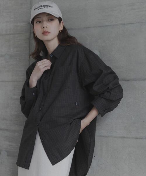 URBAN RESEARCH Sonny Label(アーバンリサーチサニーレーベル)の「ドビーチェックアシメシャツ(シャツ/ブラウス・レディース・ブラウン/ブルー/ベージュ・FREE)」の4枚目の写真