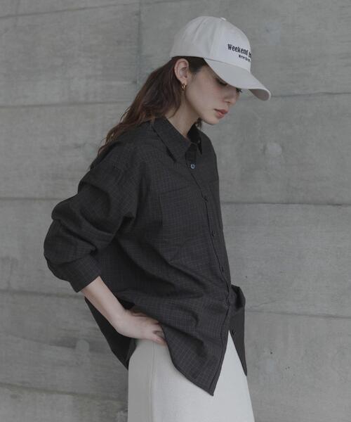 URBAN RESEARCH Sonny Label(アーバンリサーチサニーレーベル)の「ドビーチェックアシメシャツ(シャツ/ブラウス・レディース・ブラウン/ブルー/ベージュ・FREE)」の6枚目の写真