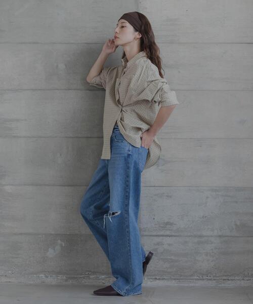 URBAN RESEARCH Sonny Label(アーバンリサーチサニーレーベル)の「ドビーチェックアシメシャツ(シャツ/ブラウス・レディース・ブラウン/ブルー/ベージュ・FREE)」の15枚目の写真