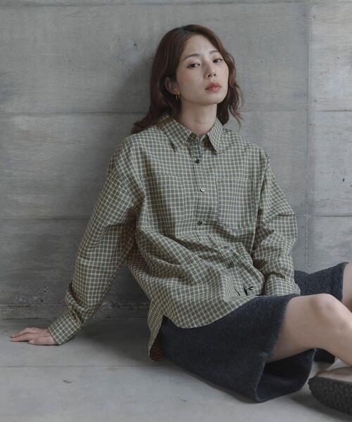 URBAN RESEARCH Sonny Label(アーバンリサーチサニーレーベル)の「ドビーチェックアシメシャツ(シャツ/ブラウス・レディース・ブラウン/ブルー/ベージュ・FREE)」の18枚目の写真