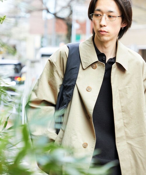 City Ambient Products（シティアンビエントプロダクツ）の「City Ambient Products: リラックス ステンカラー コート（ステンカラーコート・メンズ・ベージュ/ネイビー・SMALL/MEDIUM/LARGE）」の16枚目の写真