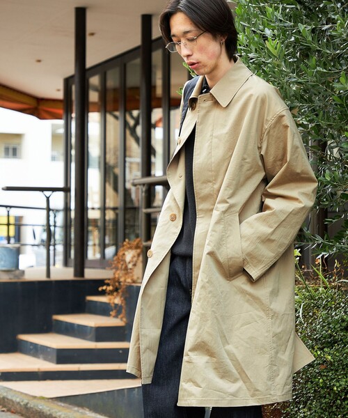 City Ambient Products（シティアンビエントプロダクツ）の「City Ambient Products: リラックス ステンカラー コート（ステンカラーコート・メンズ・ベージュ/ネイビー・SMALL/MEDIUM/LARGE）」の15枚目の写真