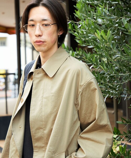 City Ambient Products（シティアンビエントプロダクツ）の「City Ambient Products: リラックス ステンカラー コート（ステンカラーコート・メンズ・ベージュ/ネイビー・SMALL/MEDIUM/LARGE）」の14枚目の写真