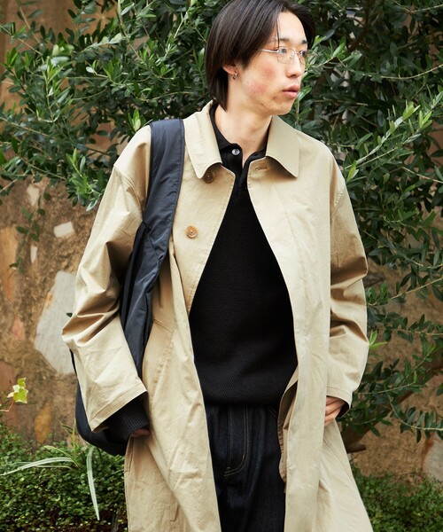 City Ambient Products（シティアンビエントプロダクツ）の「City Ambient Products: リラックス ステンカラー コート（ステンカラーコート・メンズ・ベージュ/ネイビー・SMALL/MEDIUM/LARGE）」の13枚目の写真