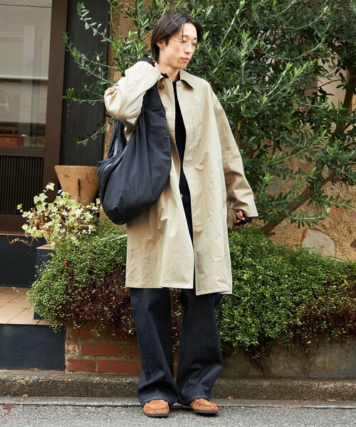 City Ambient Products（シティアンビエントプロダクツ）の「City Ambient Products: リラックス ステンカラー コート（ステンカラーコート・メンズ・ベージュ/ネイビー・SMALL/MEDIUM/LARGE）」の11枚目の写真