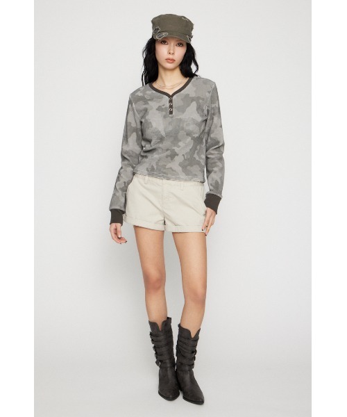 LAGUA GEM(ラグアジェム)の「CAMOUFLAGE CUT トップス(Tシャツ/カットソー・レディース・グレー/カーキ・FREE)」の10枚目の写真