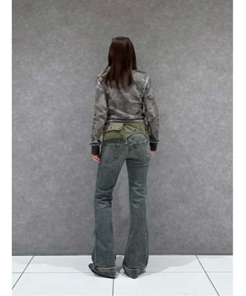 LAGUA GEM(ラグアジェム)の「CAMOUFLAGE CUT トップス(Tシャツ/カットソー・レディース・グレー/カーキ・FREE)」の16枚目の写真