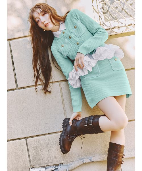 LILY BROWN(リリーブラウン)の「レースアップロングブーツ(ブーツ・レディース・ブラウン/ブラック・S/M/L)」の4枚目の写真