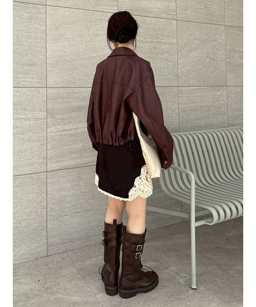 LILY BROWN(リリーブラウン)の「レースアップロングブーツ(ブーツ・レディース・ブラウン/ブラック・S/M/L)」の13枚目の写真