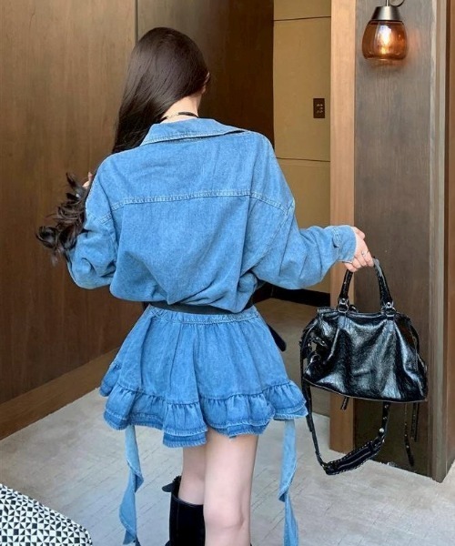 almo（アルモ）の「【LAMPOON】ティアードデニムワンピース（ワンピース・レディース・ブルー・LARGE/MEDIUM）」の9枚目の写真