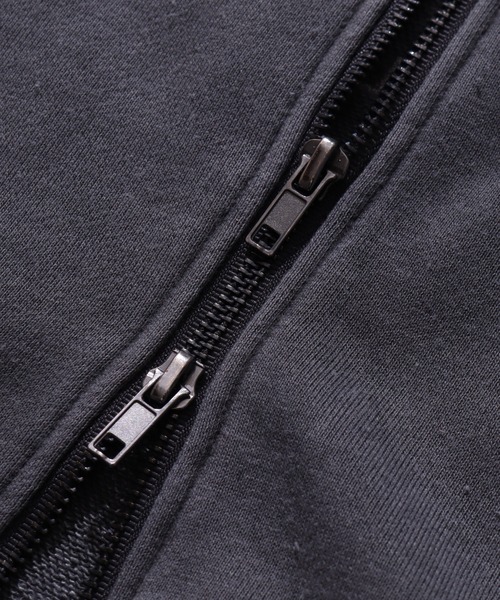 THRASHER(スラッシャー)の「【THRASHER/スラッシャー】裏毛 ピグメント加工 ダメージデニムアップリケ刺繍 ダブルジップアップパーカー※Sサイズのみショート丈デザイン※(パーカー・メンズ・チャコール/ブラウン/ピンク/グレー・L/M/XL/S-Short)」の21枚目の写真