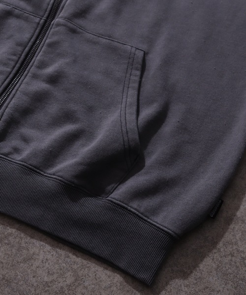 THRASHER(スラッシャー)の「【THRASHER/スラッシャー】裏毛 ピグメント加工 ダメージデニムアップリケ刺繍 ダブルジップアップパーカー※Sサイズのみショート丈デザイン※(パーカー・メンズ・チャコール/ブラウン/ピンク/グレー・L/M/XL/S-Short)」の17枚目の写真