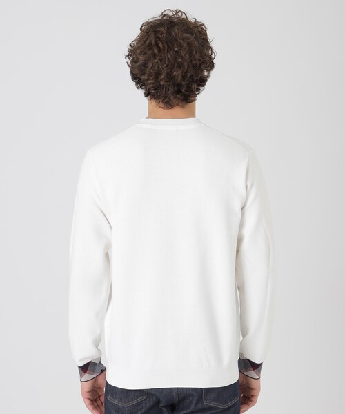 BLACK LABEL CRESTBRIDGE（ブラックレーベル・クレストブリッジ）の「パーシャルチェックヴィスコンフィーニット（ニット/セーター・メンズ・ホワイト系その他/ピンク系その他2/オフホワイト/ブラック・L/XL/M）」の7枚目の写真