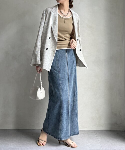 DouDou（ドゥドゥ）の「【WEB限定】フロントジップデニムスカート（スカート・レディース・ブルー/グレー・FREE）」の11枚目の写真