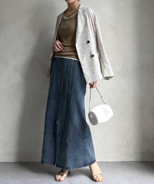 DouDou（ドゥドゥ）の「【WEB限定】フロントジップデニムスカート（スカート・レディース・ブルー/グレー・FREE）」の13枚目の写真