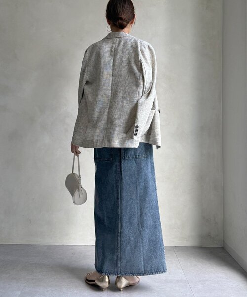 DouDou（ドゥドゥ）の「【WEB限定】フロントジップデニムスカート（スカート・レディース・ブルー/グレー・FREE）」の15枚目の写真