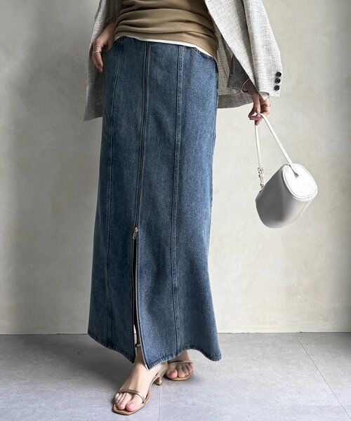 DouDou（ドゥドゥ）の「【WEB限定】フロントジップデニムスカート（スカート・レディース・ブルー/グレー・FREE）」の17枚目の写真