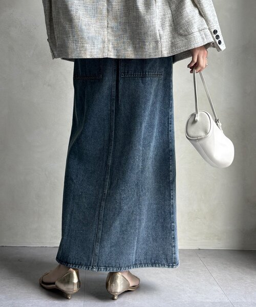 DouDou（ドゥドゥ）の「【WEB限定】フロントジップデニムスカート（スカート・レディース・ブルー/グレー・FREE）」の19枚目の写真