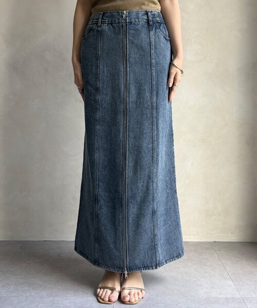 DouDou（ドゥドゥ）の「【WEB限定】フロントジップデニムスカート（スカート・レディース・ブルー/グレー・FREE）」の20枚目の写真