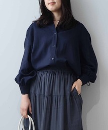 【WEB/一部店舗限定】【LL~5L 大きいサイズ】袖ドロストブラウス