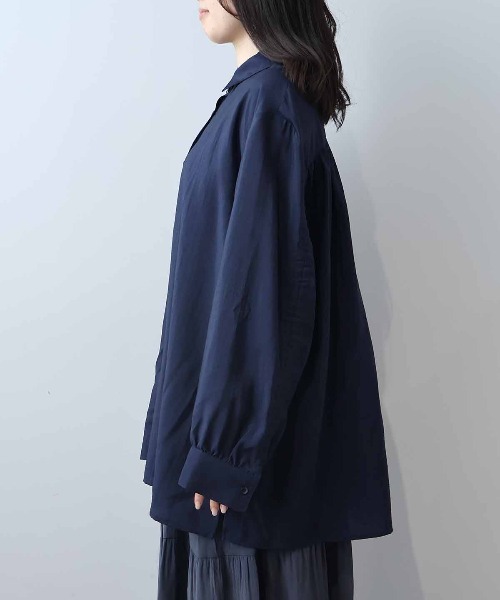 leswel(レスウェル)の「【WEB/一部店舗限定】【LL~5L 大きいサイズ】袖ドロストブラウス(シャツ/ブラウス・レディース・ライトグレー/ネイビー/サックスブルー・3L/LL/5L/4L)」の17枚目の写真