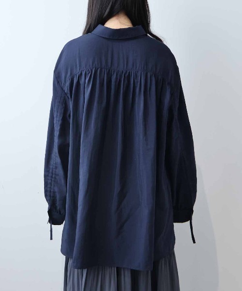 leswel(レスウェル)の「【WEB/一部店舗限定】【LL~5L 大きいサイズ】袖ドロストブラウス(シャツ/ブラウス・レディース・ライトグレー/ネイビー/サックスブルー・3L/LL/5L/4L)」の18枚目の写真
