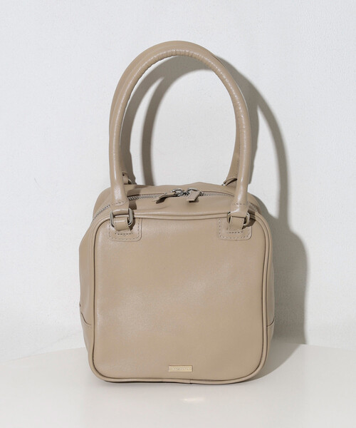 Firsthand（ファーストハンド）の「Firsthand/ファーストハンド レザー キュービック ボストンバッグ / 牛革 / 撥水レザー（ボストンバッグ・レディース・ベージュ/ブラック・ONE SIZE）」の21枚目の写真