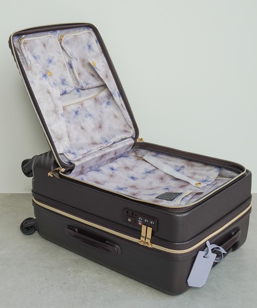 Jewelna Rose(ジュエルナローズ)の「HaNT ×Jewelna Rose コラボ スーツケース 機内持ち込み フロントオープン 34L 06820(スーツケース/キャリーバッグ・レディース・ライトパープル/ダークブラウン/グレイッシュベージュ・FREE)」の10枚目の写真