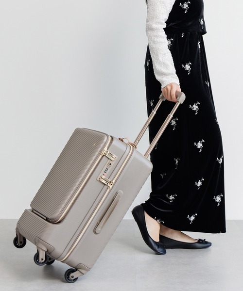 Jewelna Rose(ジュエルナローズ)の「HaNT ×Jewelna Rose コラボ スーツケース 機内持ち込み フロントオープン 34L 06820(スーツケース/キャリーバッグ・レディース・ライトパープル/ダークブラウン/グレイッシュベージュ・FREE)」の5枚目の写真