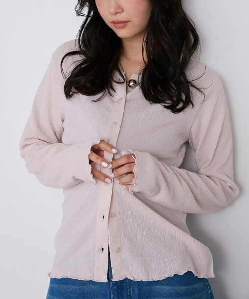 forksy.(フォルクシー)の「【forksy.】<エブリデイシリーズ>楊柳 メロー カーディガン / UVカット<セットアップ対応>(カーディガン/ボレロ・レディース・ブラック/ダークネイビー/ピンク/ブラウン/ダークグレー/ライトブルー/アイボリー・FREE)」の7枚目の写真