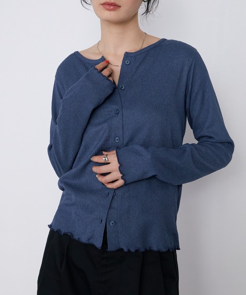 forksy.(フォルクシー)の「【forksy.】<エブリデイシリーズ>楊柳 メロー カーディガン / UVカット<セットアップ対応>(カーディガン/ボレロ・レディース・ブラック/ダークネイビー/ピンク/ブラウン/ダークグレー/ライトブルー/アイボリー・FREE)」の6枚目の写真