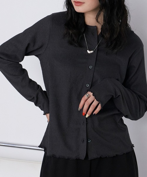 forksy.(フォルクシー)の「【forksy.】<エブリデイシリーズ>楊柳 メロー カーディガン / UVカット<セットアップ対応>(カーディガン/ボレロ・レディース・ブラック/ダークネイビー/ピンク/ブラウン/ダークグレー/ライトブルー/アイボリー・FREE)」の3枚目の写真