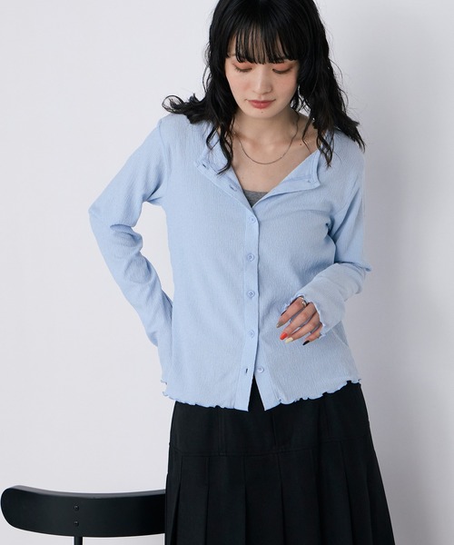 forksy.(フォルクシー)の「【forksy.】<エブリデイシリーズ>楊柳 メロー カーディガン / UVカット<セットアップ対応>(カーディガン/ボレロ・レディース・ブラック/ダークネイビー/ピンク/ブラウン/ダークグレー/ライトブルー/アイボリー・FREE)」の5枚目の写真