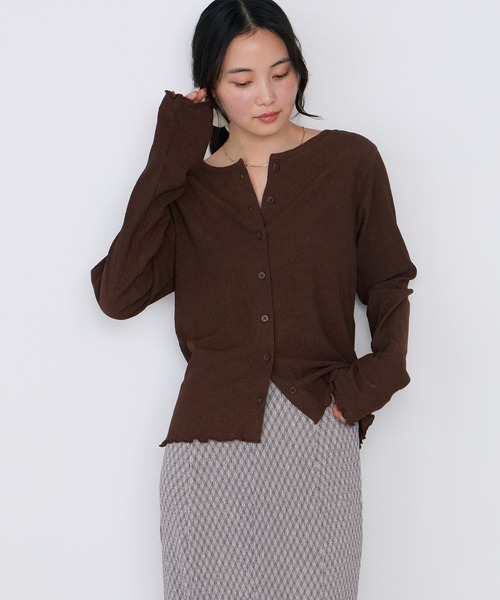 forksy.(フォルクシー)の「【forksy.】<エブリデイシリーズ>楊柳 メロー カーディガン / UVカット<セットアップ対応>(カーディガン/ボレロ・レディース・ブラック/ダークネイビー/ピンク/ブラウン/ダークグレー/ライトブルー/アイボリー・FREE)」の11枚目の写真