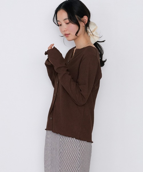 forksy.(フォルクシー)の「【forksy.】<エブリデイシリーズ>楊柳 メロー カーディガン / UVカット<セットアップ対応>(カーディガン/ボレロ・レディース・ブラック/ダークネイビー/ピンク/ブラウン/ダークグレー/ライトブルー/アイボリー・FREE)」の12枚目の写真