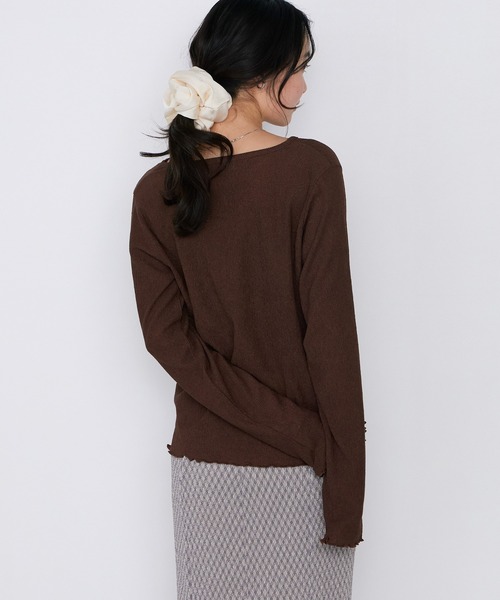 forksy.(フォルクシー)の「【forksy.】<エブリデイシリーズ>楊柳 メロー カーディガン / UVカット<セットアップ対応>(カーディガン/ボレロ・レディース・ブラック/ダークネイビー/ピンク/ブラウン/ダークグレー/ライトブルー/アイボリー・FREE)」の13枚目の写真