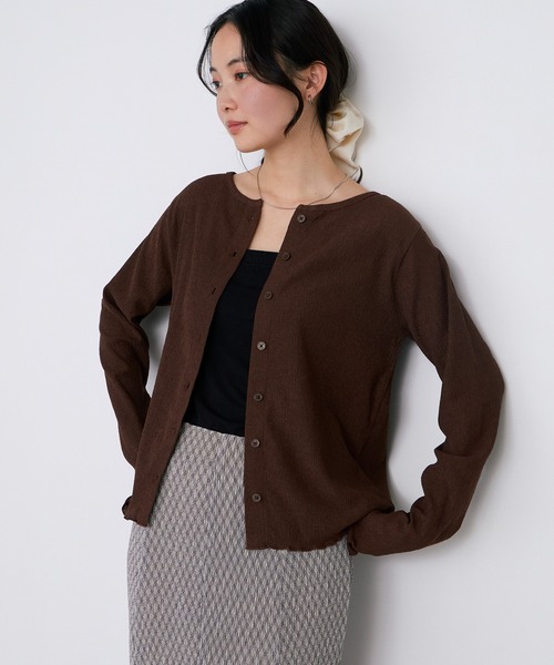 forksy.(フォルクシー)の「【forksy.】<エブリデイシリーズ>楊柳 メロー カーディガン / UVカット<セットアップ対応>(カーディガン/ボレロ・レディース・ブラック/ダークネイビー/ピンク/ブラウン/ダークグレー/ライトブルー/アイボリー・FREE)」の16枚目の写真