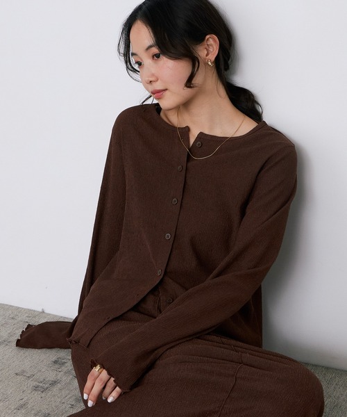 forksy.(フォルクシー)の「【forksy.】<エブリデイシリーズ>楊柳 メロー カーディガン / UVカット<セットアップ対応>(カーディガン/ボレロ・レディース・ブラック/ダークネイビー/ピンク/ブラウン/ダークグレー/ライトブルー/アイボリー・FREE)」の20枚目の写真