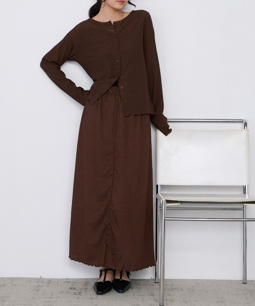 forksy.(フォルクシー)の「【forksy.】<エブリデイシリーズ>楊柳 メロー カーディガン / UVカット<セットアップ対応>(カーディガン/ボレロ・レディース・ブラック/ダークネイビー/ピンク/ブラウン/ダークグレー/ライトブルー/アイボリー・FREE)」の21枚目の写真