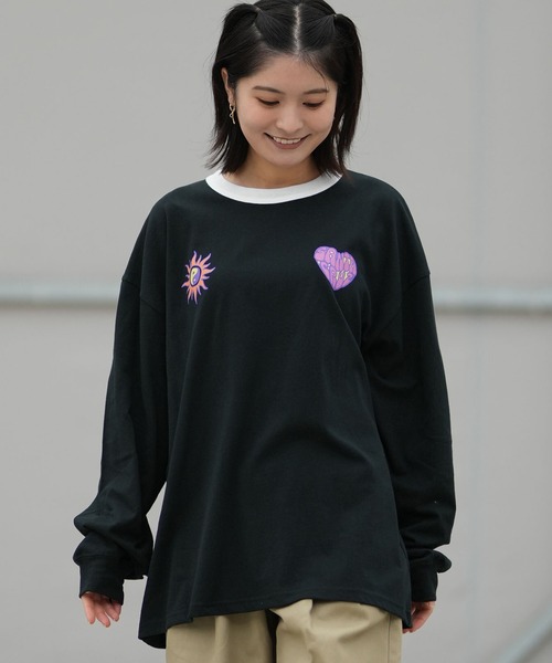 SANTA CRUZ(サンタクルーズ)の「SANTACRUZ/サンタクルーズ STRANGE HEART L/S TEE ロンT 502261432(Tシャツ/カットソー・レディース・ブラック/ホワイト・L)」の2枚目の写真