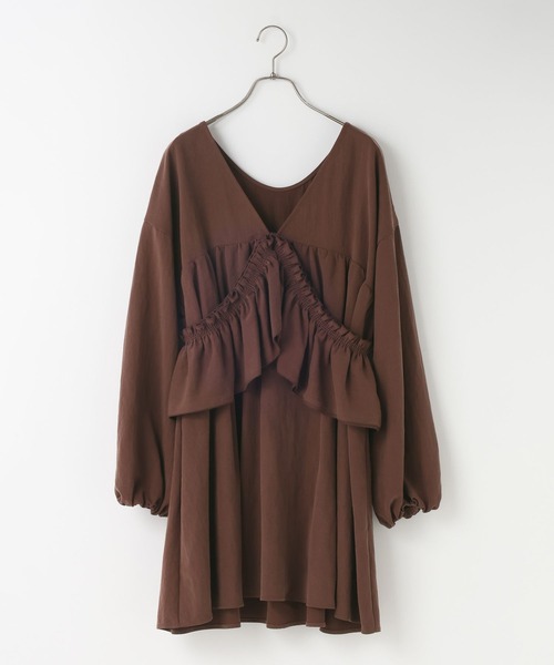 LOWRYS FARM（ローリーズファーム）の「マルチＷＡＹフリルミニワンピース  639589（ワンピース・レディース・アイボリー/ブラック/ブラウン・FREE）」の3枚目の写真