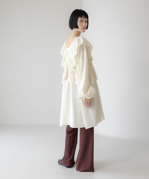 LOWRYS FARM（ローリーズファーム）の「マルチＷＡＹフリルミニワンピース  639589（ワンピース・レディース・アイボリー/ブラック/ブラウン・FREE）」の4枚目の写真