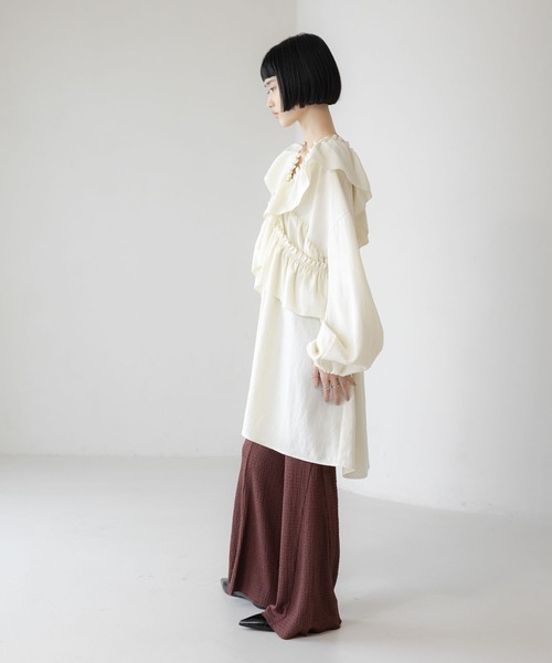 LOWRYS FARM（ローリーズファーム）の「マルチＷＡＹフリルミニワンピース  639589（ワンピース・レディース・アイボリー/ブラック/ブラウン・FREE）」の6枚目の写真