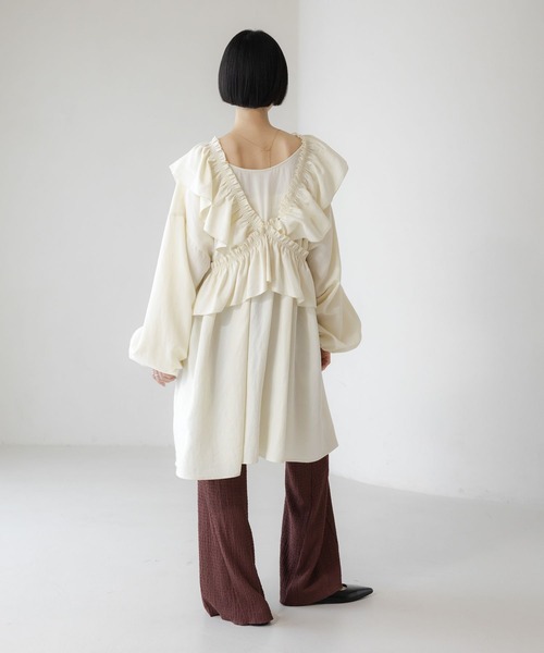 LOWRYS FARM（ローリーズファーム）の「マルチＷＡＹフリルミニワンピース  639589（ワンピース・レディース・アイボリー/ブラック/ブラウン・FREE）」の7枚目の写真